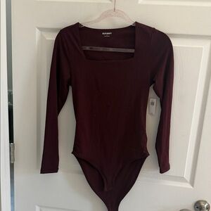 Old Navy Deep Red Long Sleeve Bodysuit